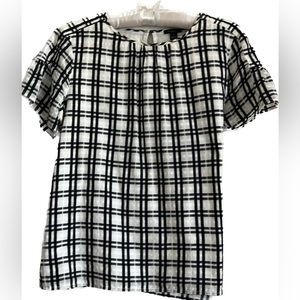 Anne Taylor Factory Black & White check top Size M